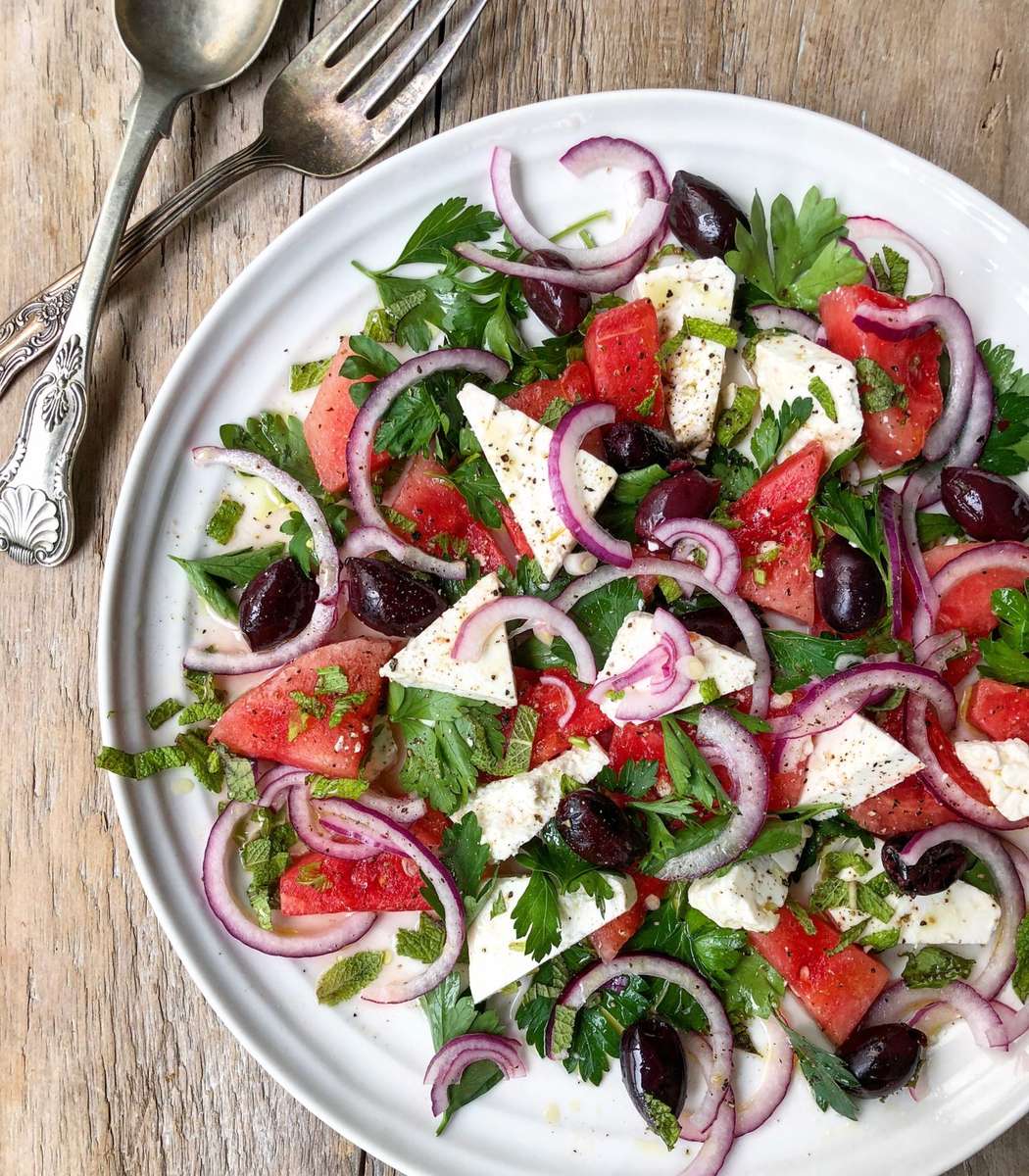 Салата от диня и фета онлайн пъзел