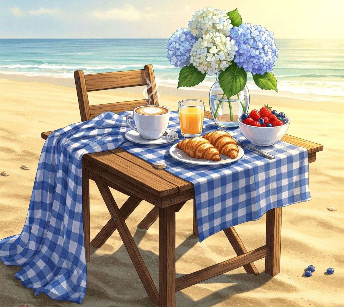 海の息と朝のコーヒー オンラインパズル