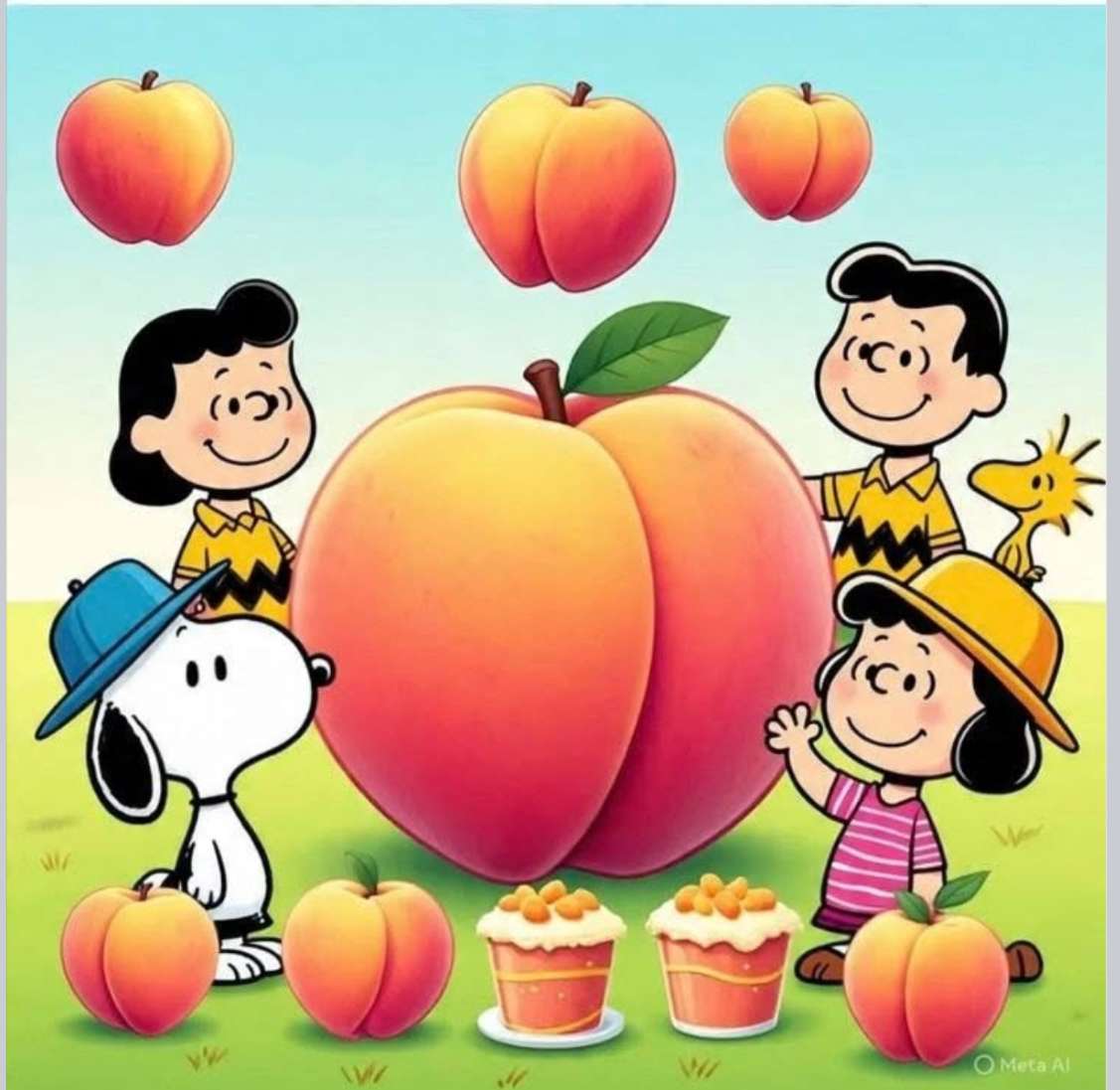 ピーナッツギャングはナショナルピーチデーを祝います。 オンラインパズル