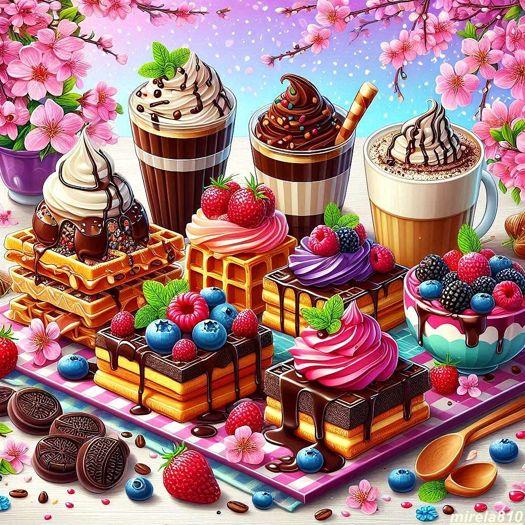 десерт, храна онлайн пъзел