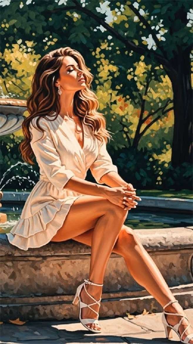 美しい女性、美しい日 オンラインパズル