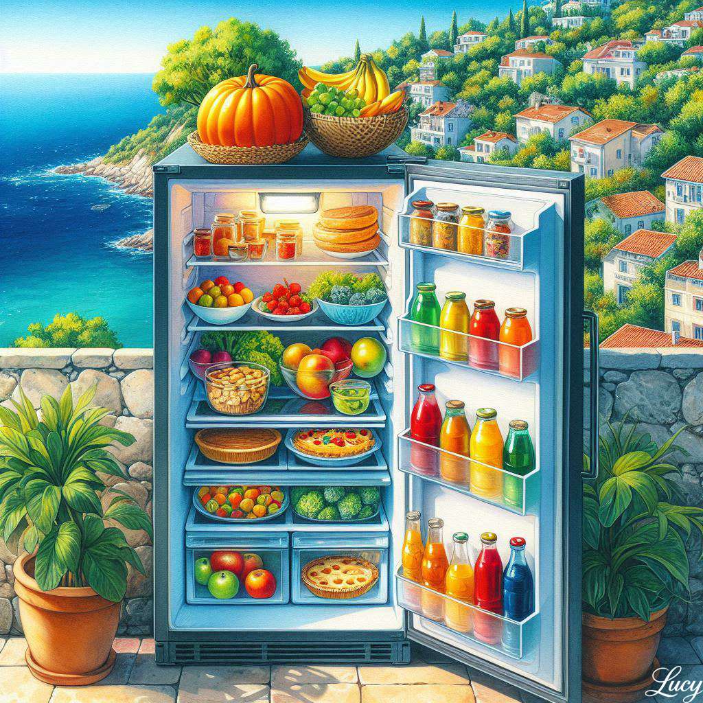 Хладилник стои отворен на слънчев балкон онлайн пъзел