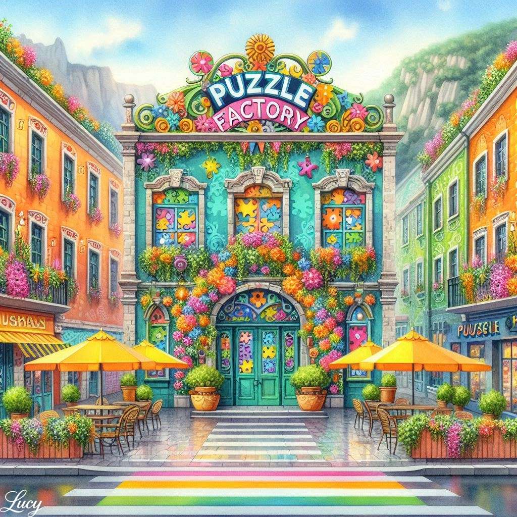 Budowanie oznaczone jako „Puzzle Factory” puzzle online