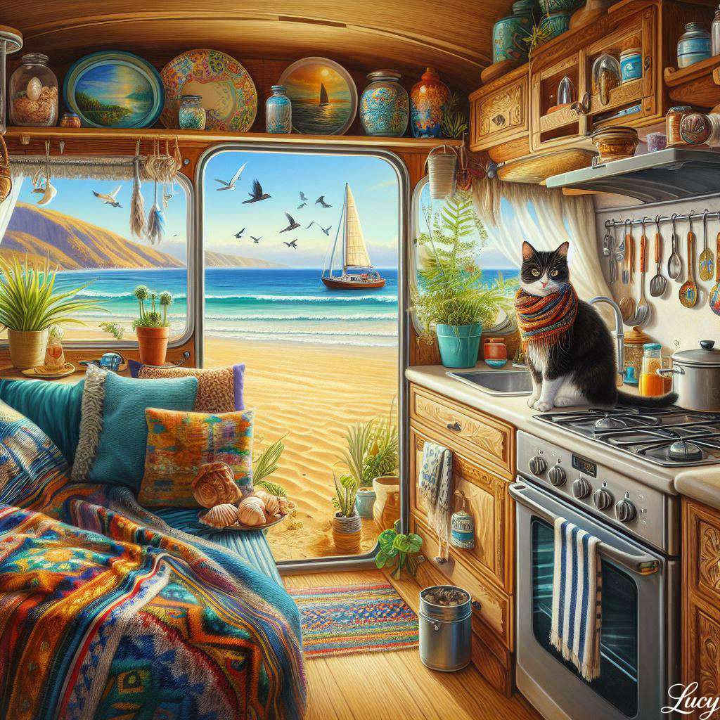 Przytulne wnętrze furgonetki puzzle online