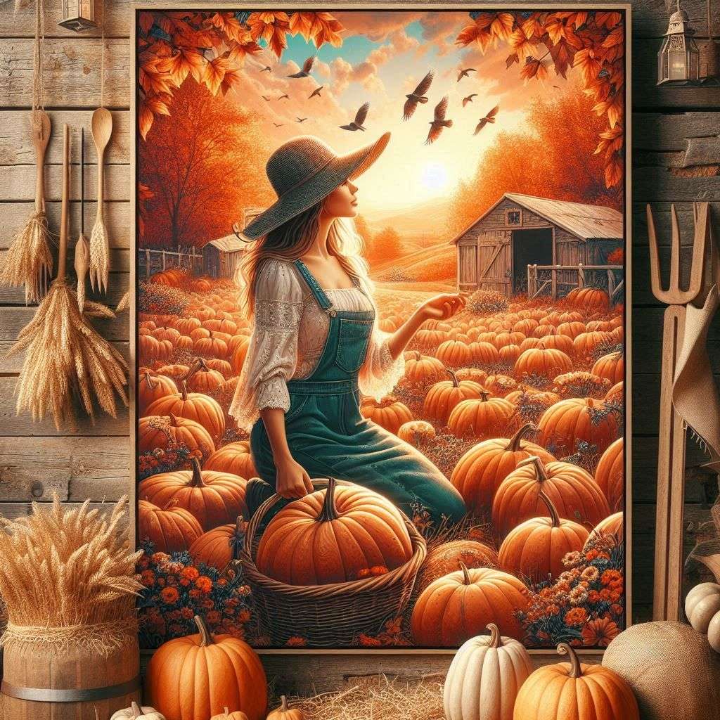 Есенна реколта от тикви онлайн пъзел