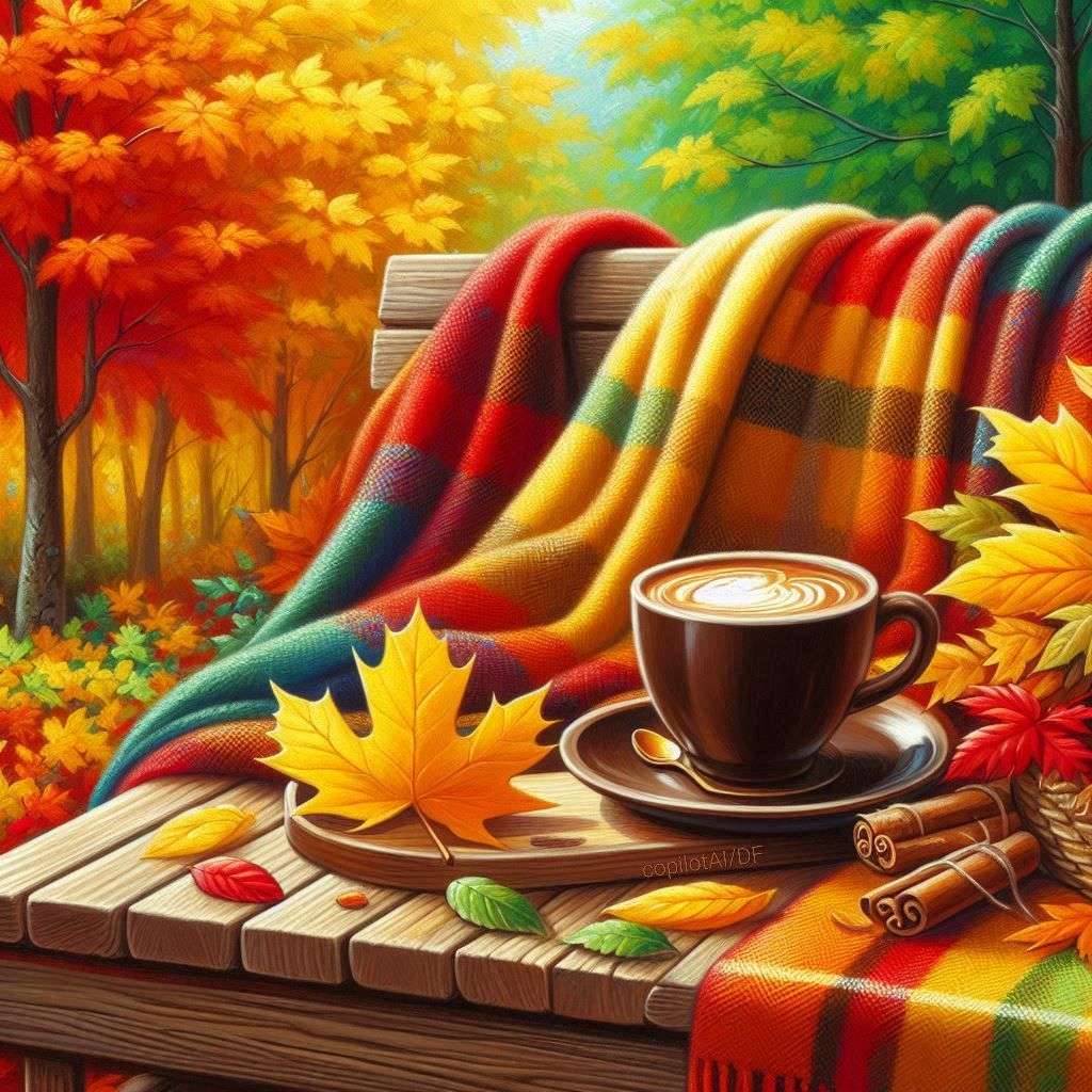 涼しい秋の朝のコーヒー オンラインパズル