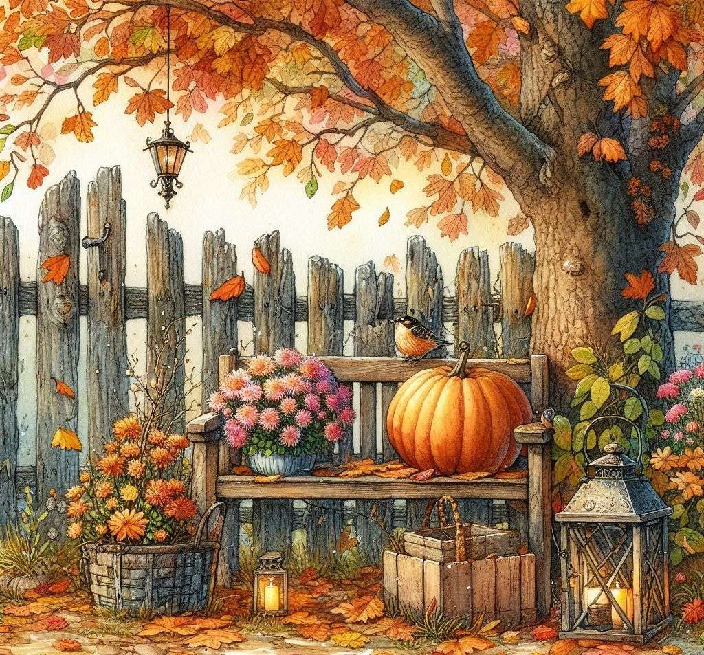 Podzim přišel na dvoře online puzzle