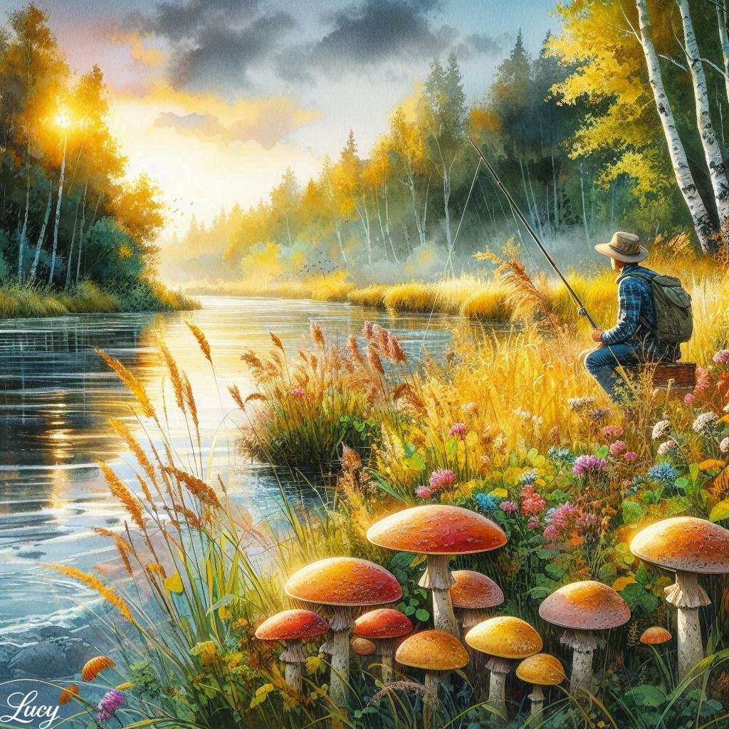 Мужчина Рыбалка пазл онлайн