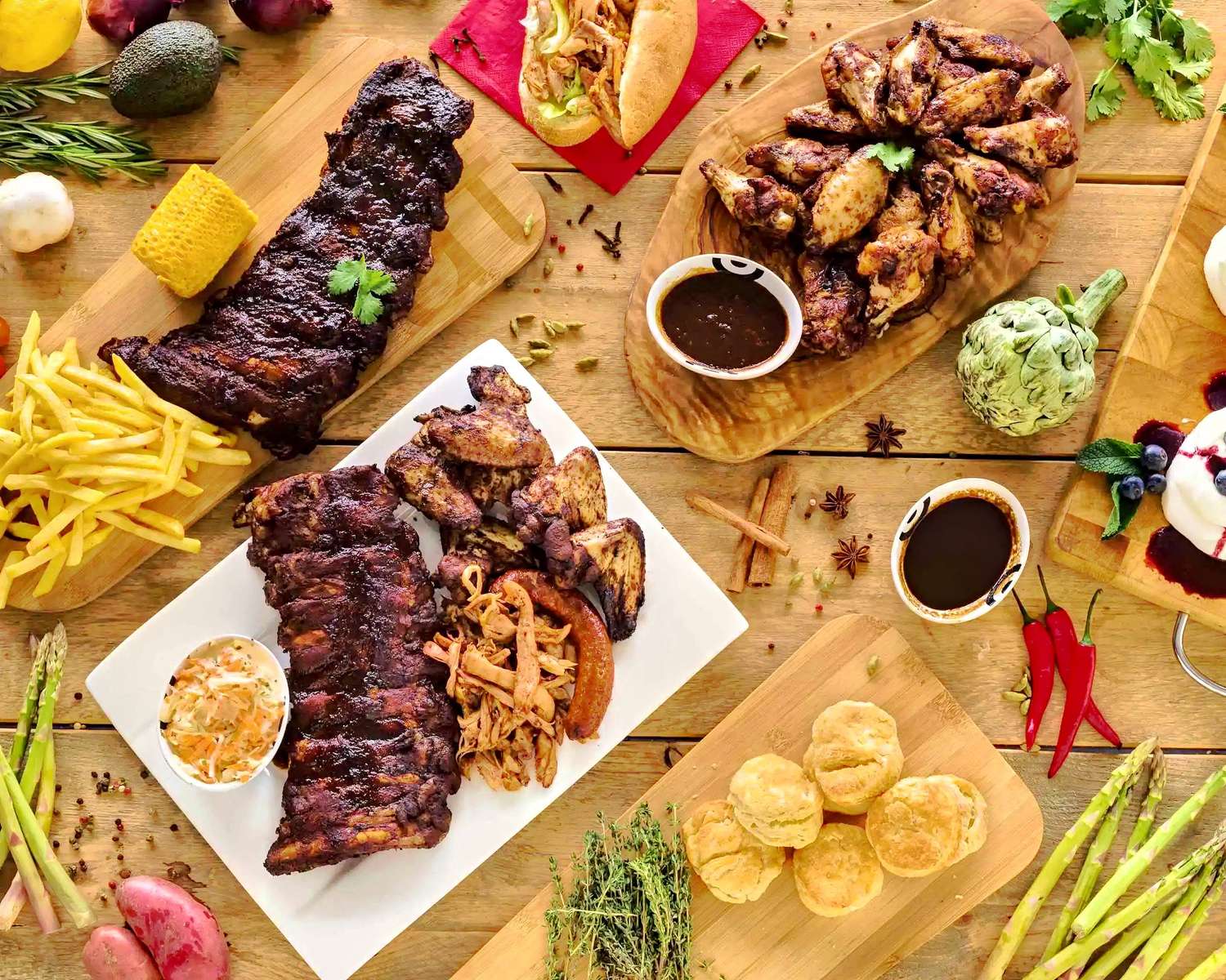 Grillowane talerze mięsne puzzle online