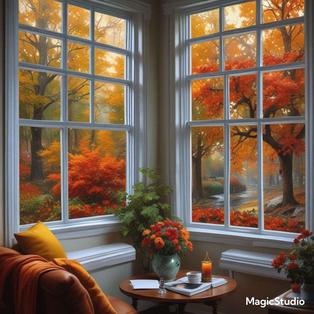 Piękny widok przez okno puzzle online