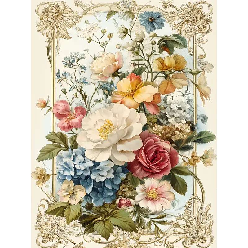 ozdobny bukiet kwiatów w stylu vintage puzzle online