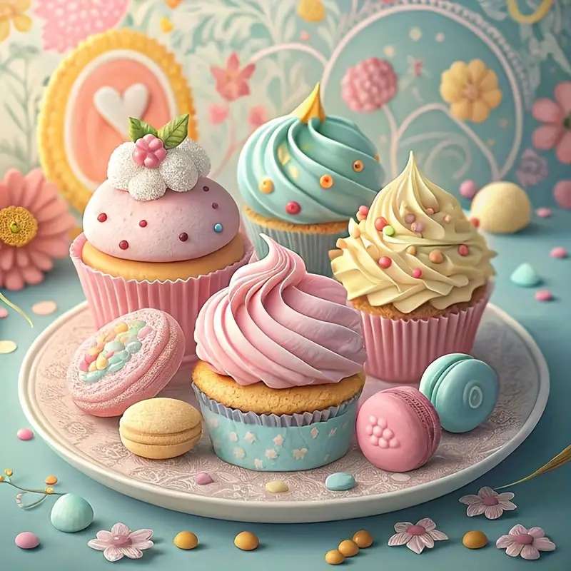 Dulces cupcakes pastel rompecabezas en línea