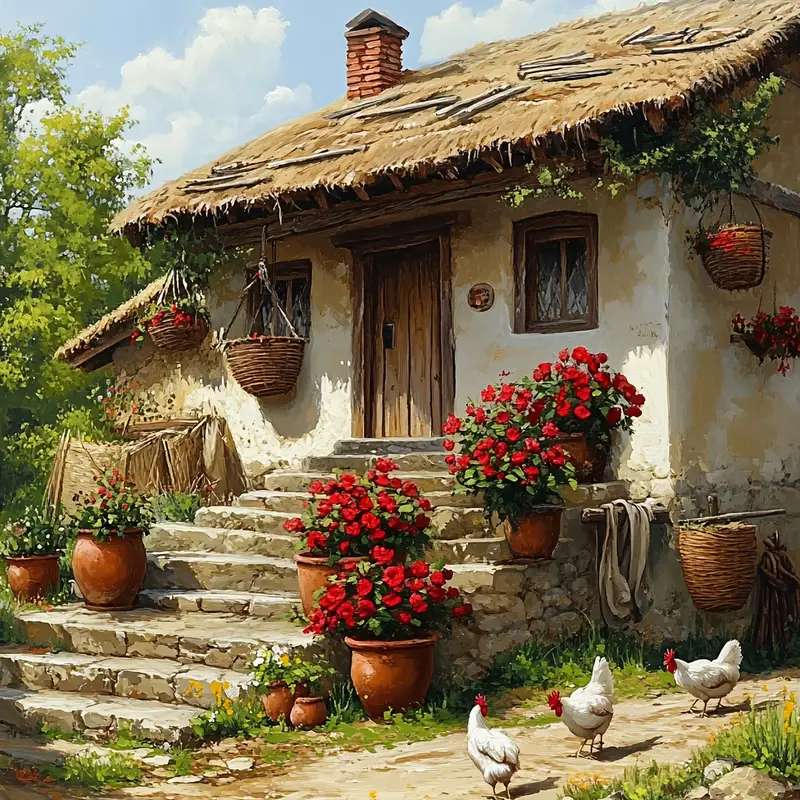 Vidéki ház lépcsőkkel kirakós online