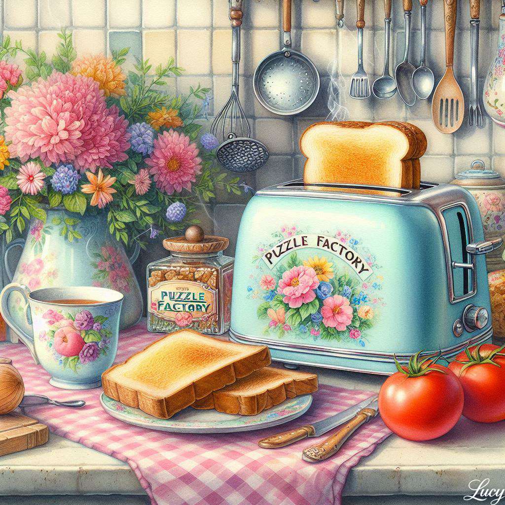 水色の花のトースター オンラインパズル