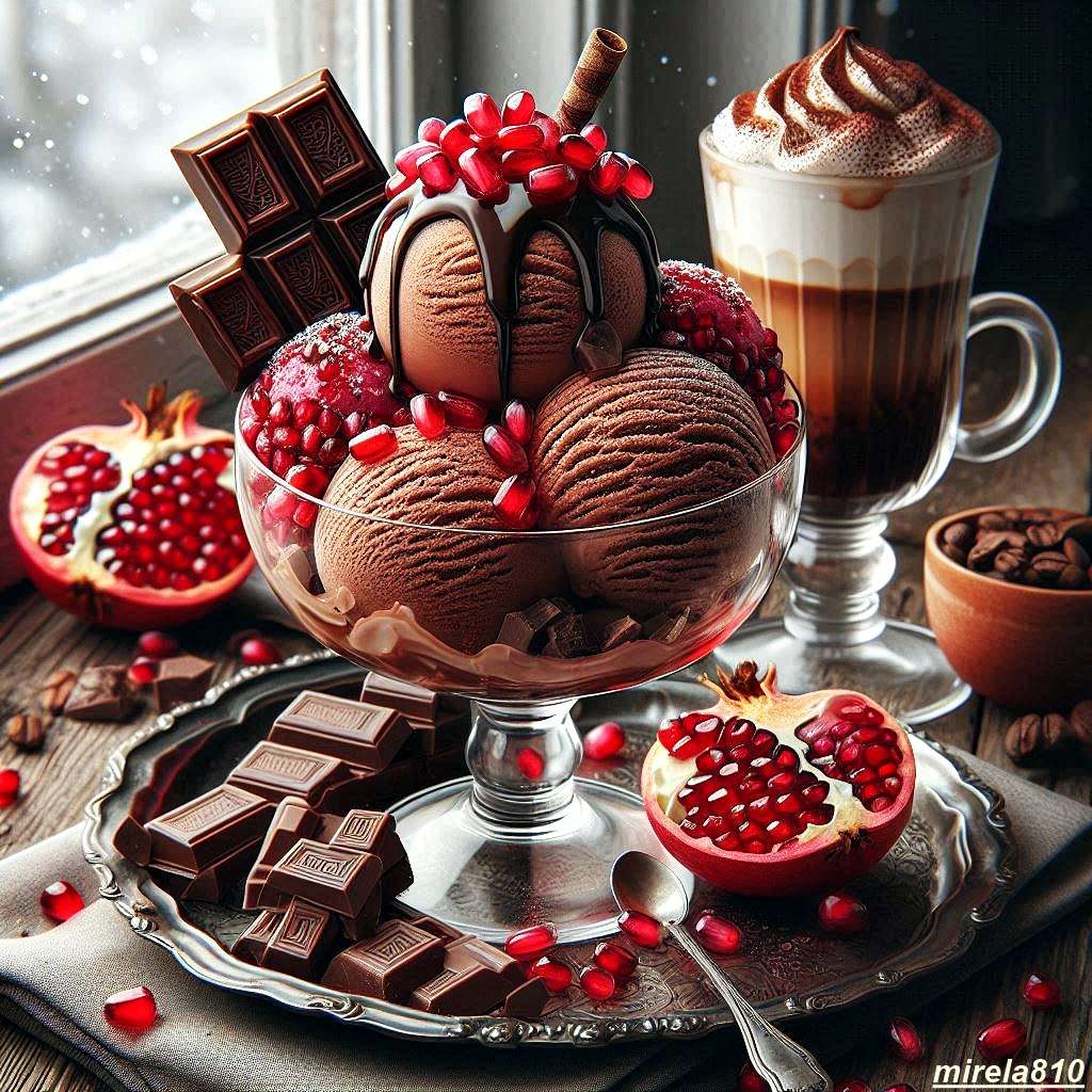 Сладолед с тъмно синьо онлайн пъзел