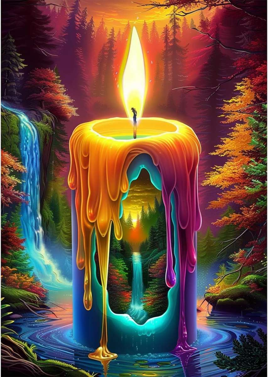 Яркая свеча пазл онлайн