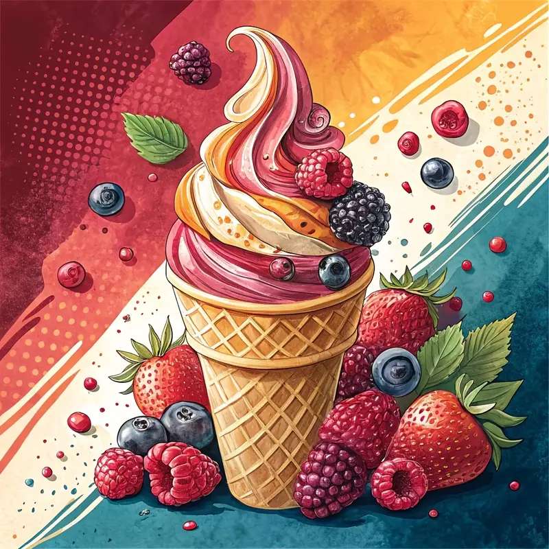 ъгъл на сладолед с плодове онлайн пъзел