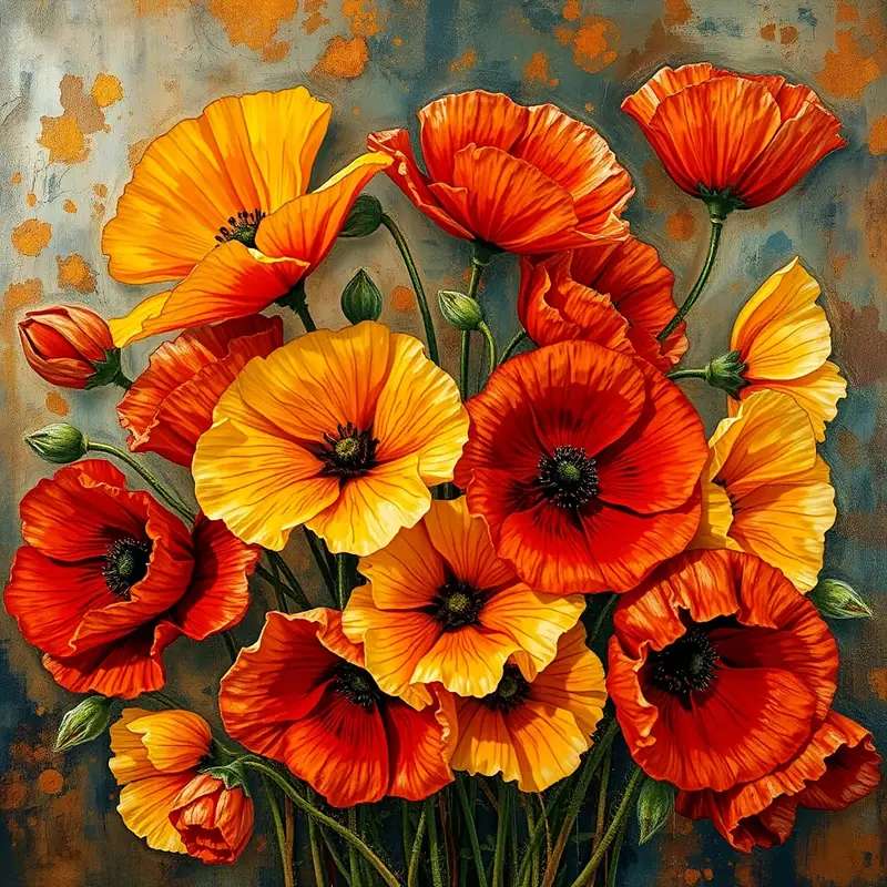 オレンジ、フィールドフラワーズ オンラインパズル