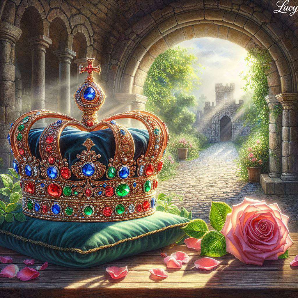 活気のある宝石で飾られた堂々とした王冠 ジグソーパズルオンライン