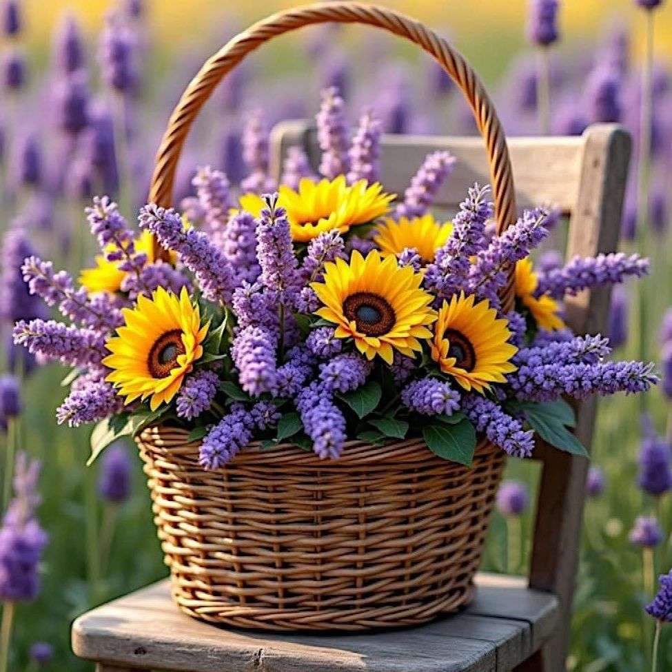 Umore di girasole di lavanda puzzle online