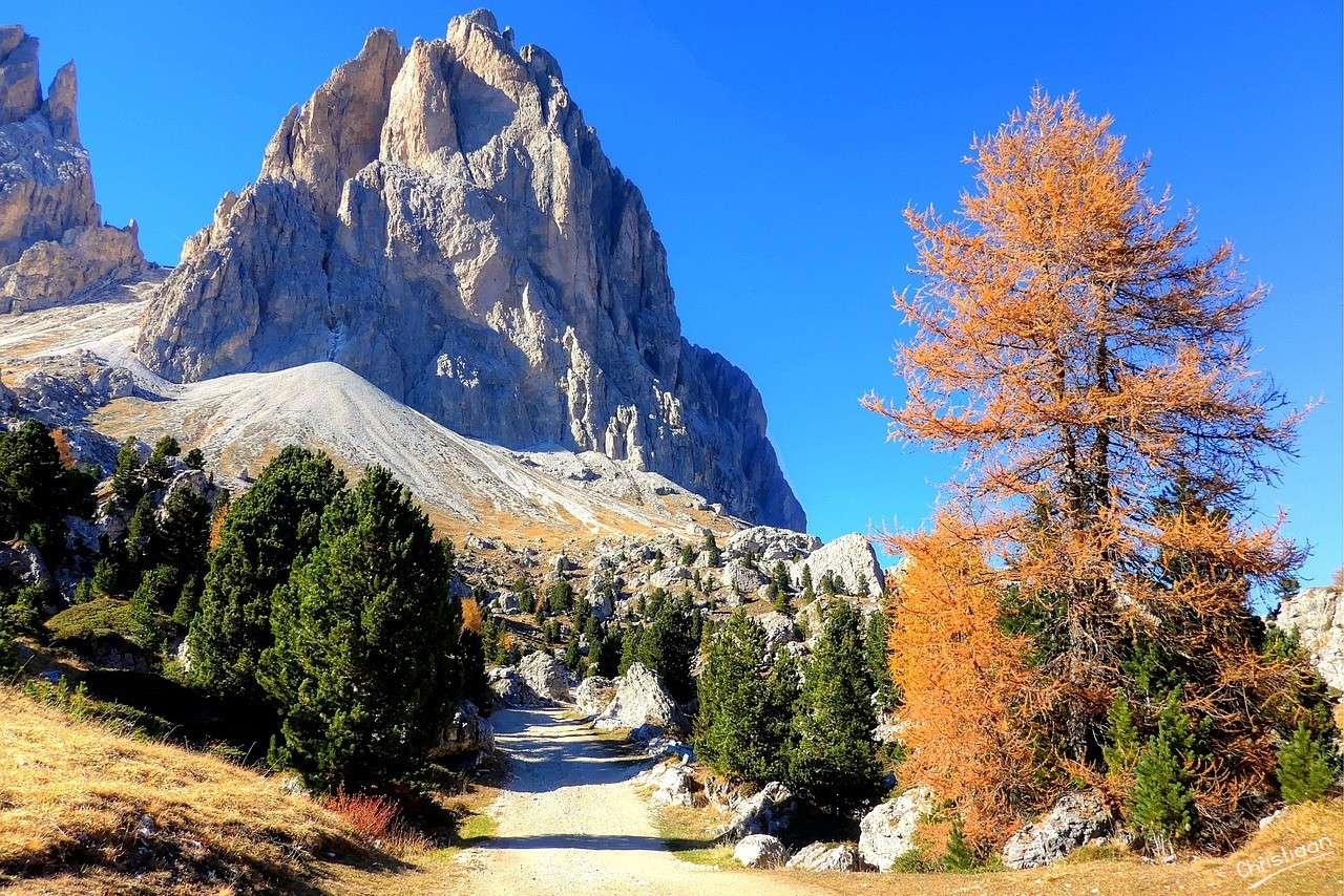 Dolomitok, Langkofel, Bergen. kirakós online