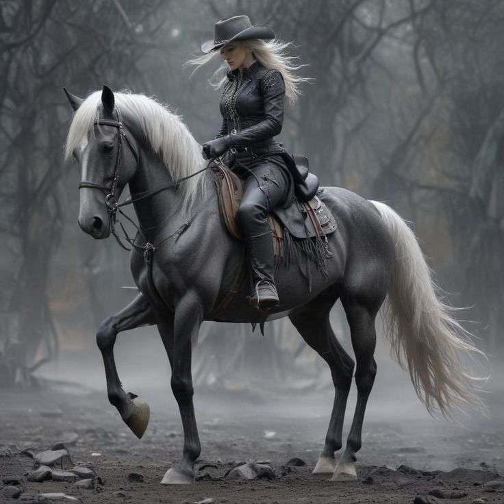 美しい馬の美しい少女 オンラインパズル