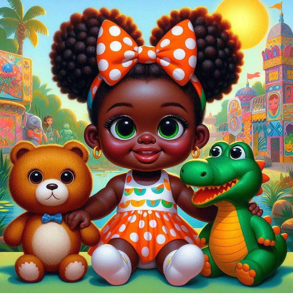 少女と彼女のおもちゃ ジグソーパズルオンライン