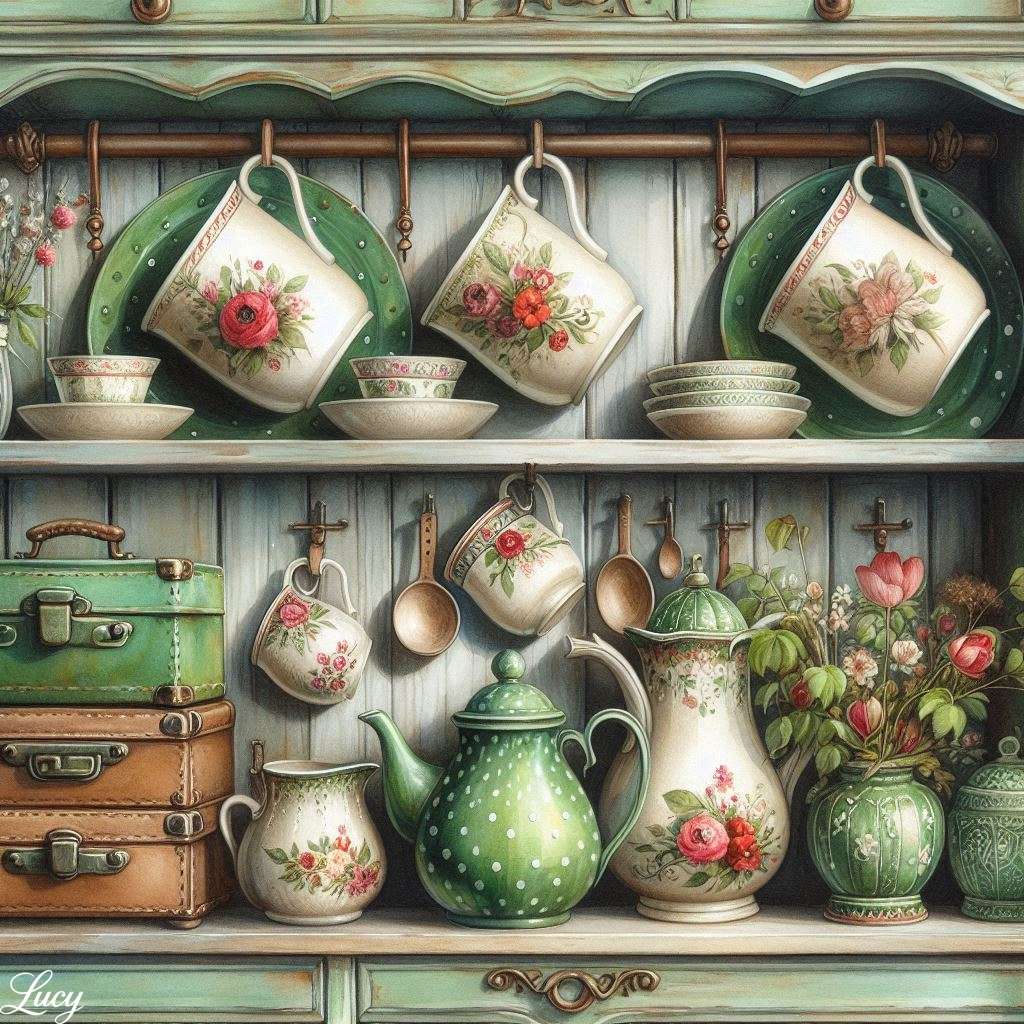 Palette de vert et de crème harmonieuse puzzle en ligne