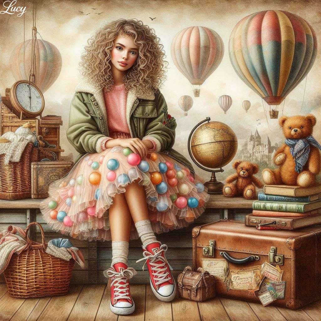 Kickkorgar, jordklot, böcker, nallebjörn, resväska Pussel online