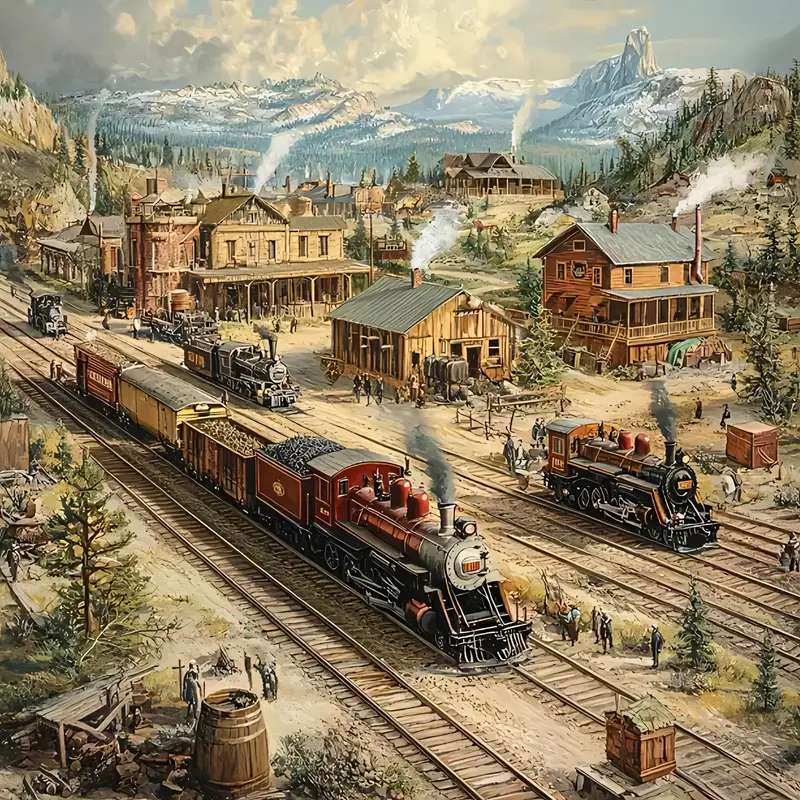 ワイルドウェストの鉄道駅 オンラインパズル