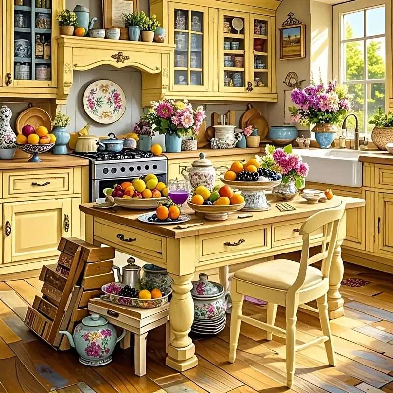 Gele keuken online puzzel