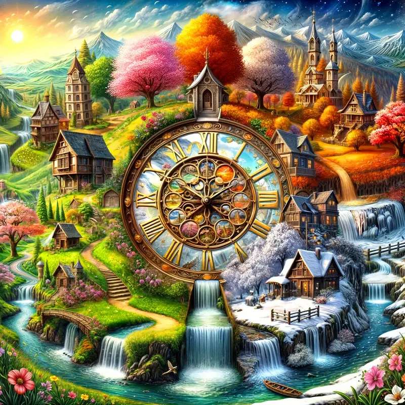 Důsledek času - roční období skládačky online