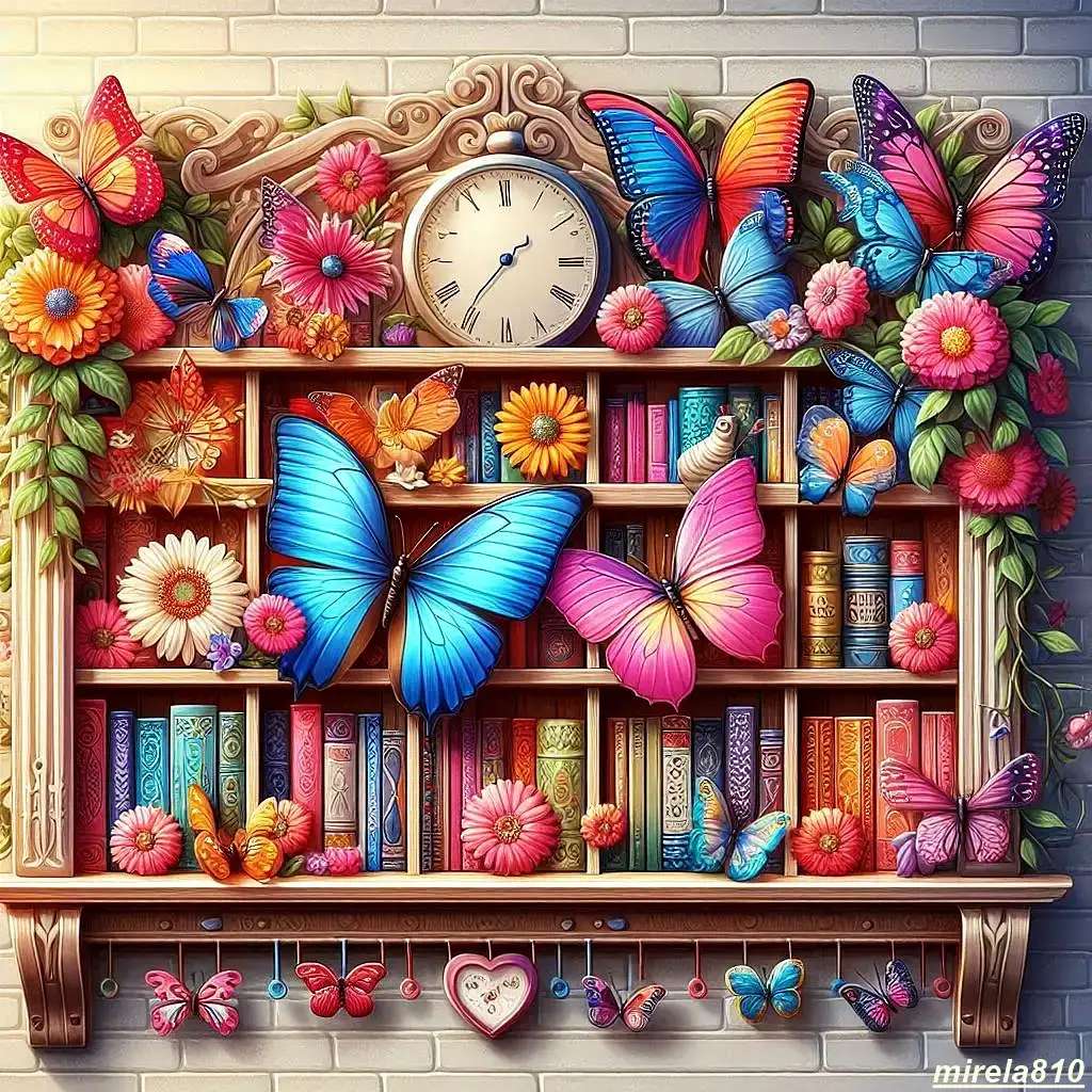 本と装身具でいっぱいの棚 ジグソーパズルオンライン