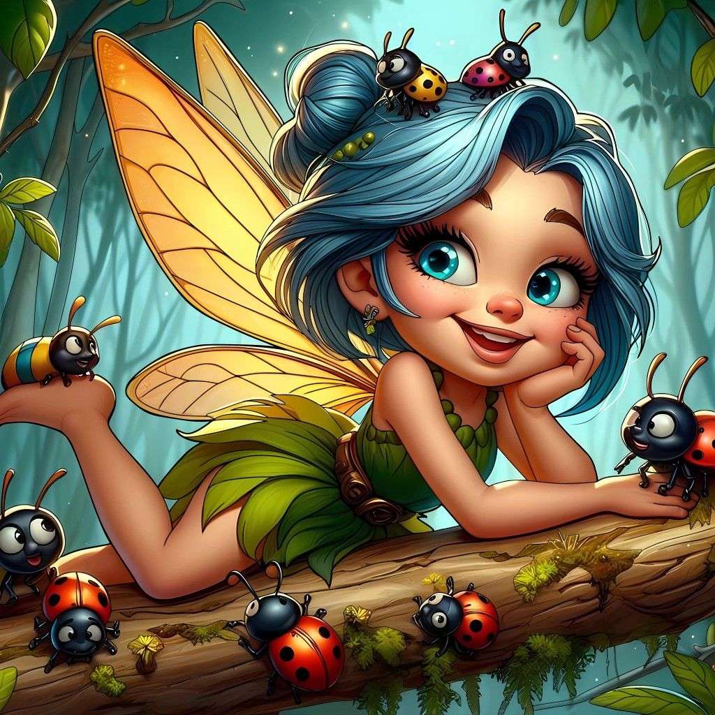 美しいユニークな女の子の妖精 オンラインパズル