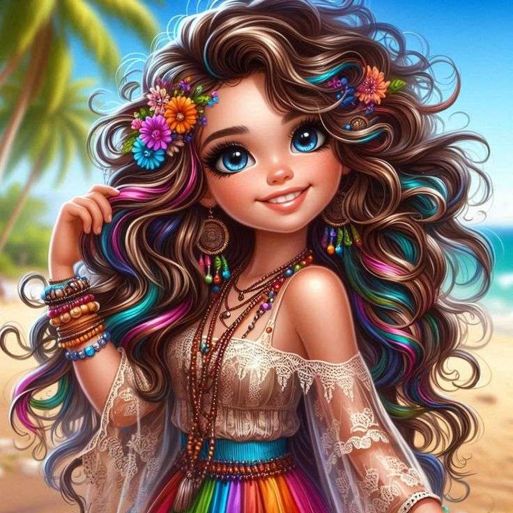 美しい島の女の子 ジグソーパズルオンライン