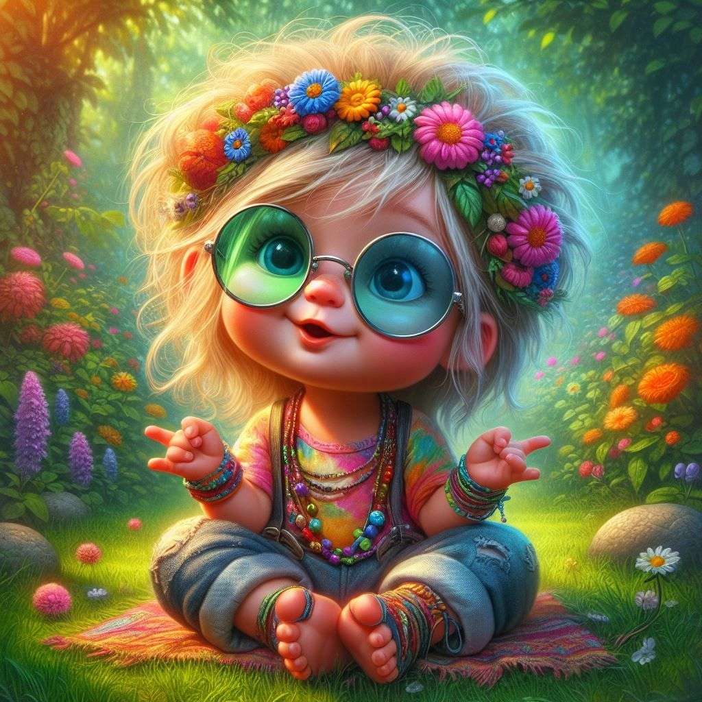 美しいヒッピーの子供 オンラインパズル