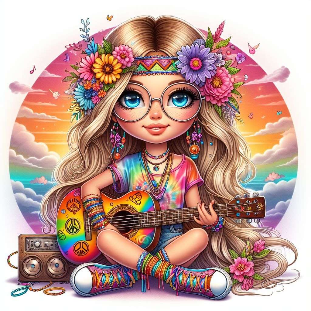 o hippie e seu violão puzzle online