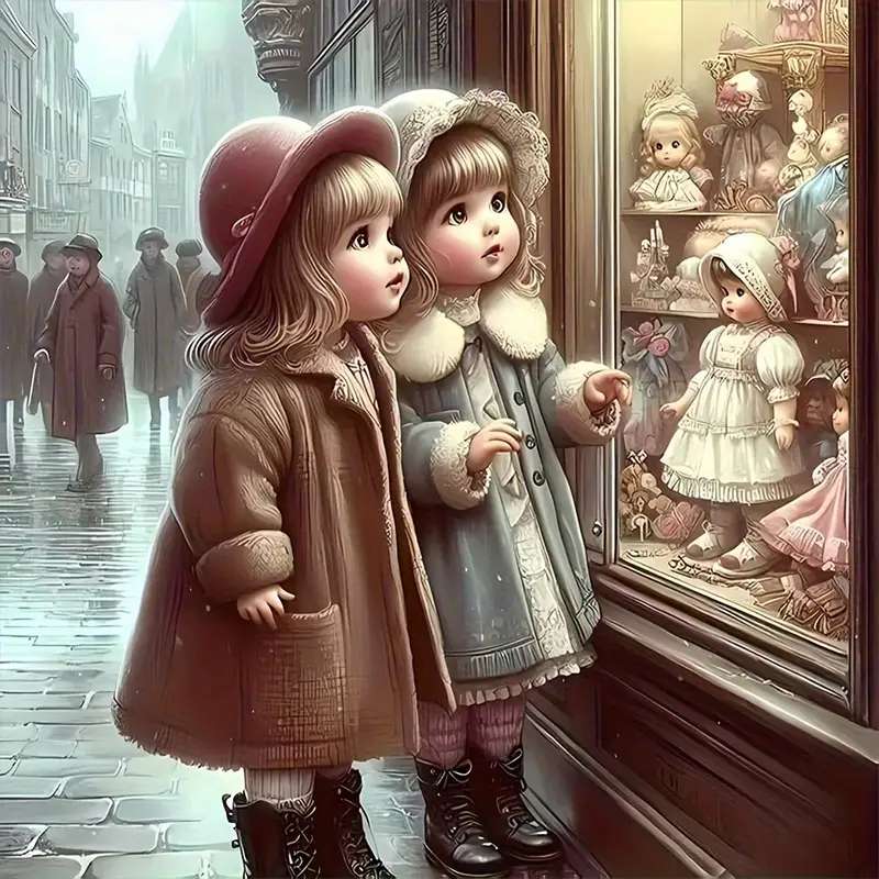 展覧会で人形に魅了された女の子 ジグソーパズルオンライン