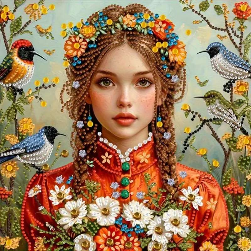 花輪の春の女の子 オンラインパズル