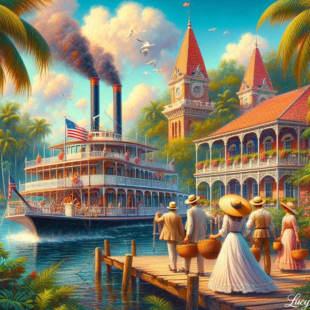 Szüreti trópusi dokkolóhely online puzzle