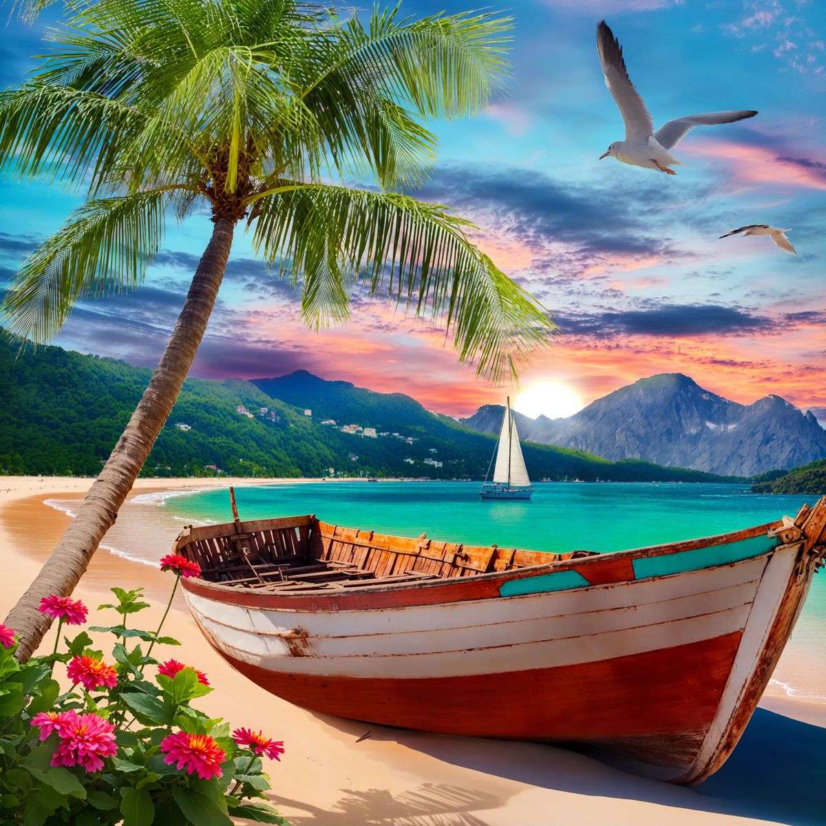 Αλιευτικό σκάφος στην άμμο online παζλ