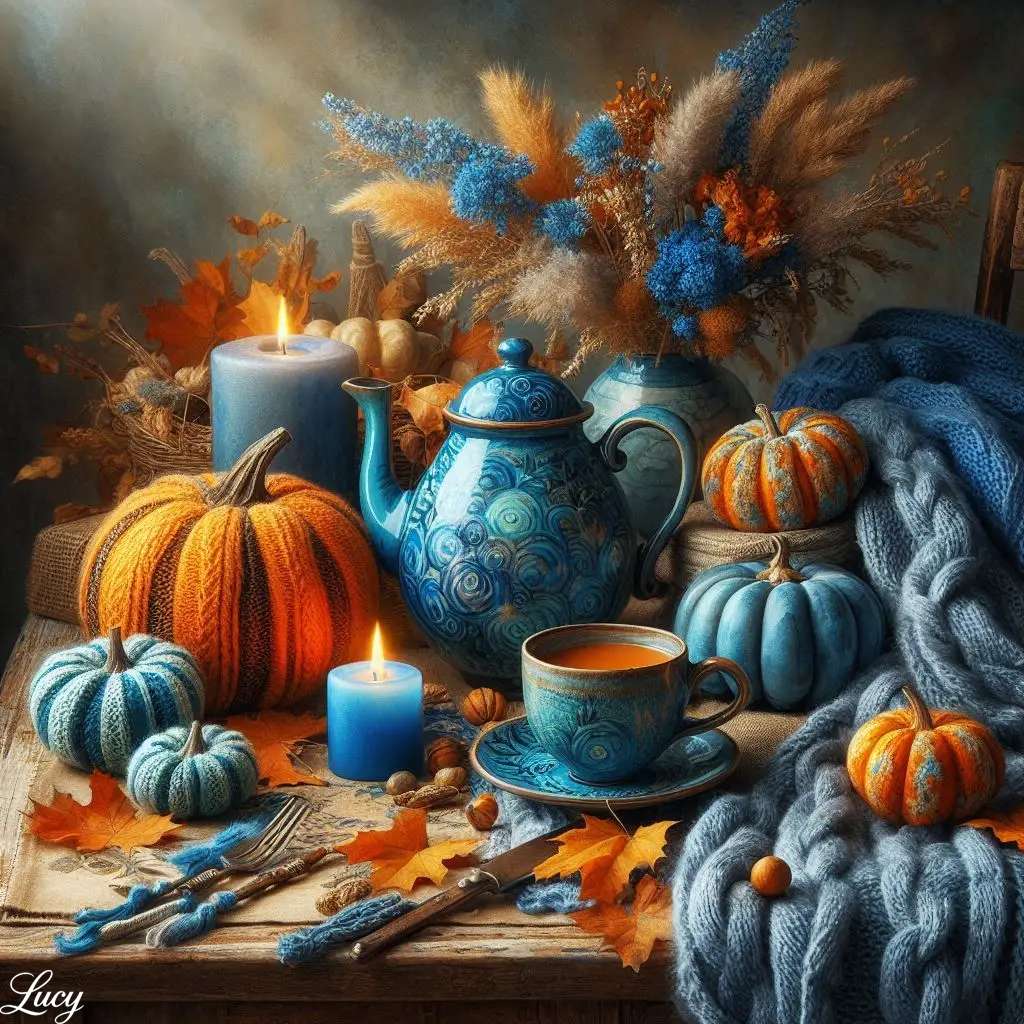 Синя керамична стомна, съвпадаща чаша онлайн пъзел