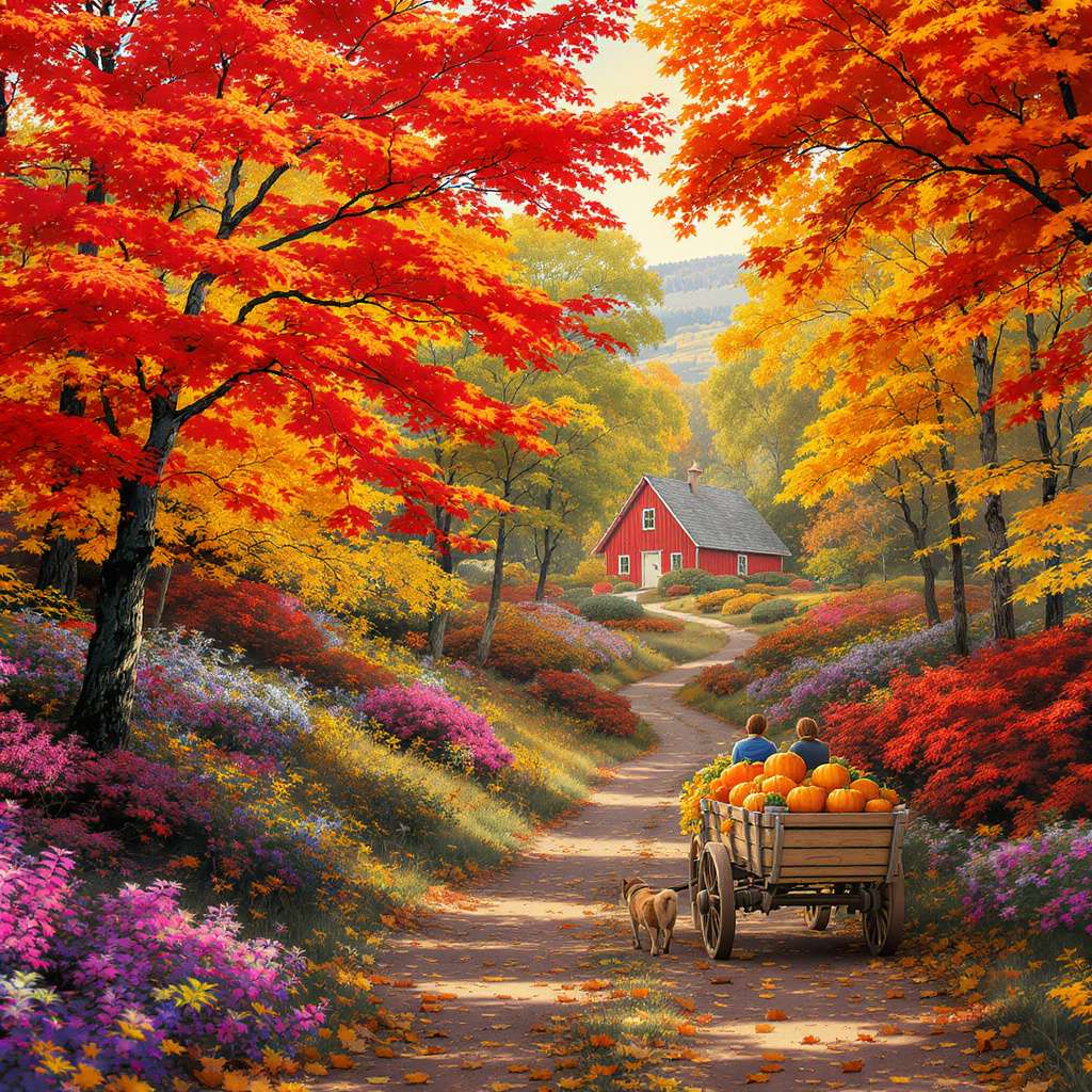 autumn landscape in the countryside puzzle en ligne