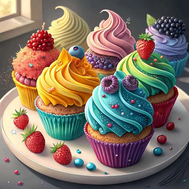 цветни кифли с плодове онлайн пъзел