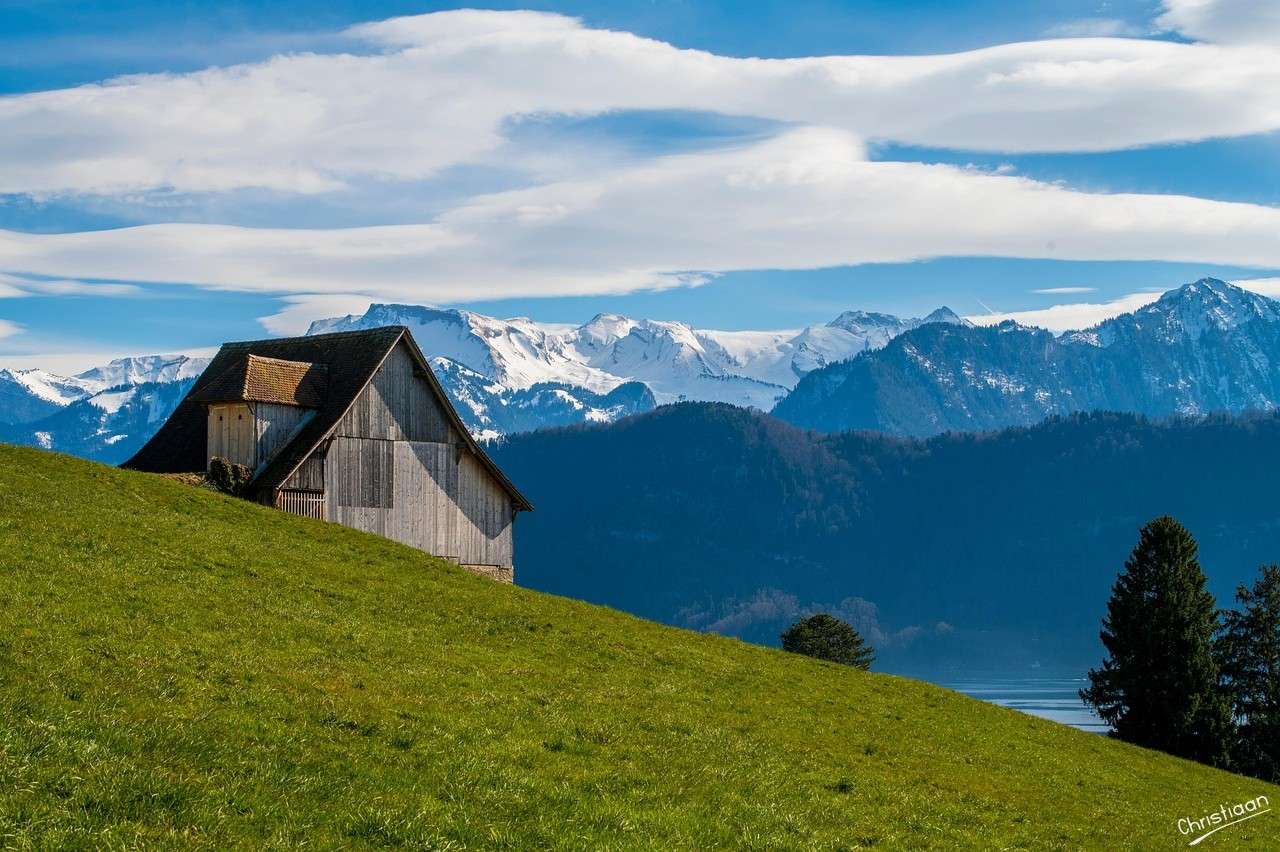 田舎、家、スイス。 ジグソーパズルオンライン