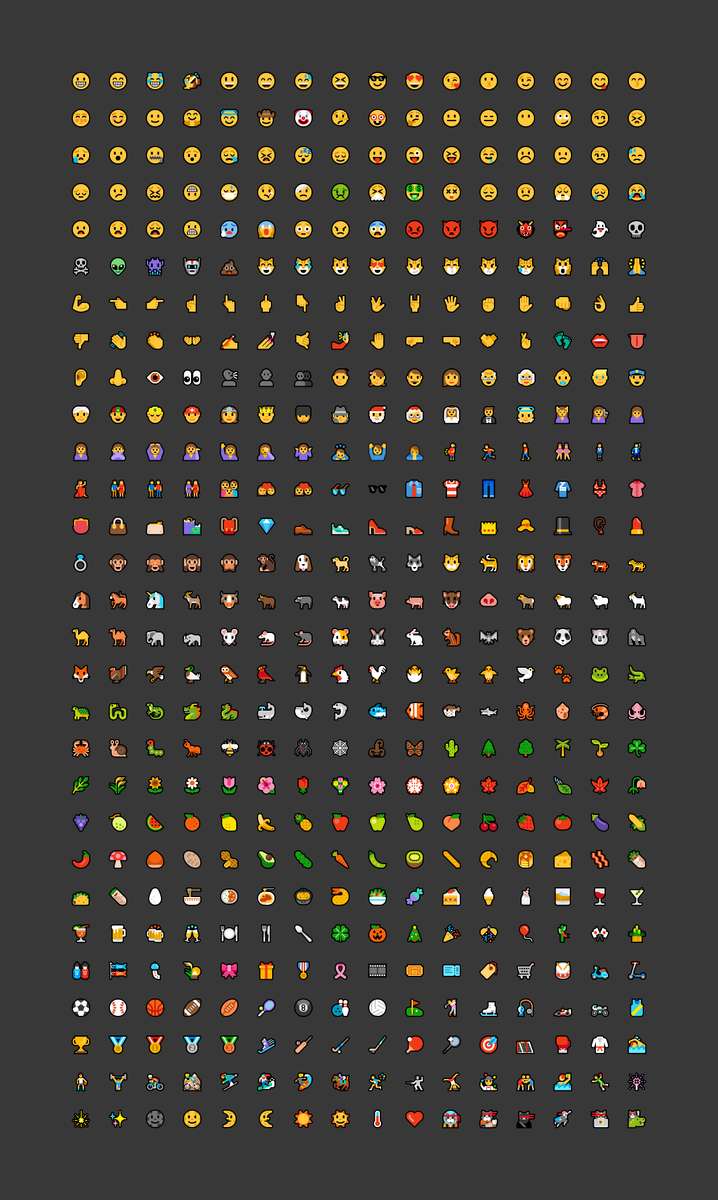 Emoji graphics from Microsoft online puzzle