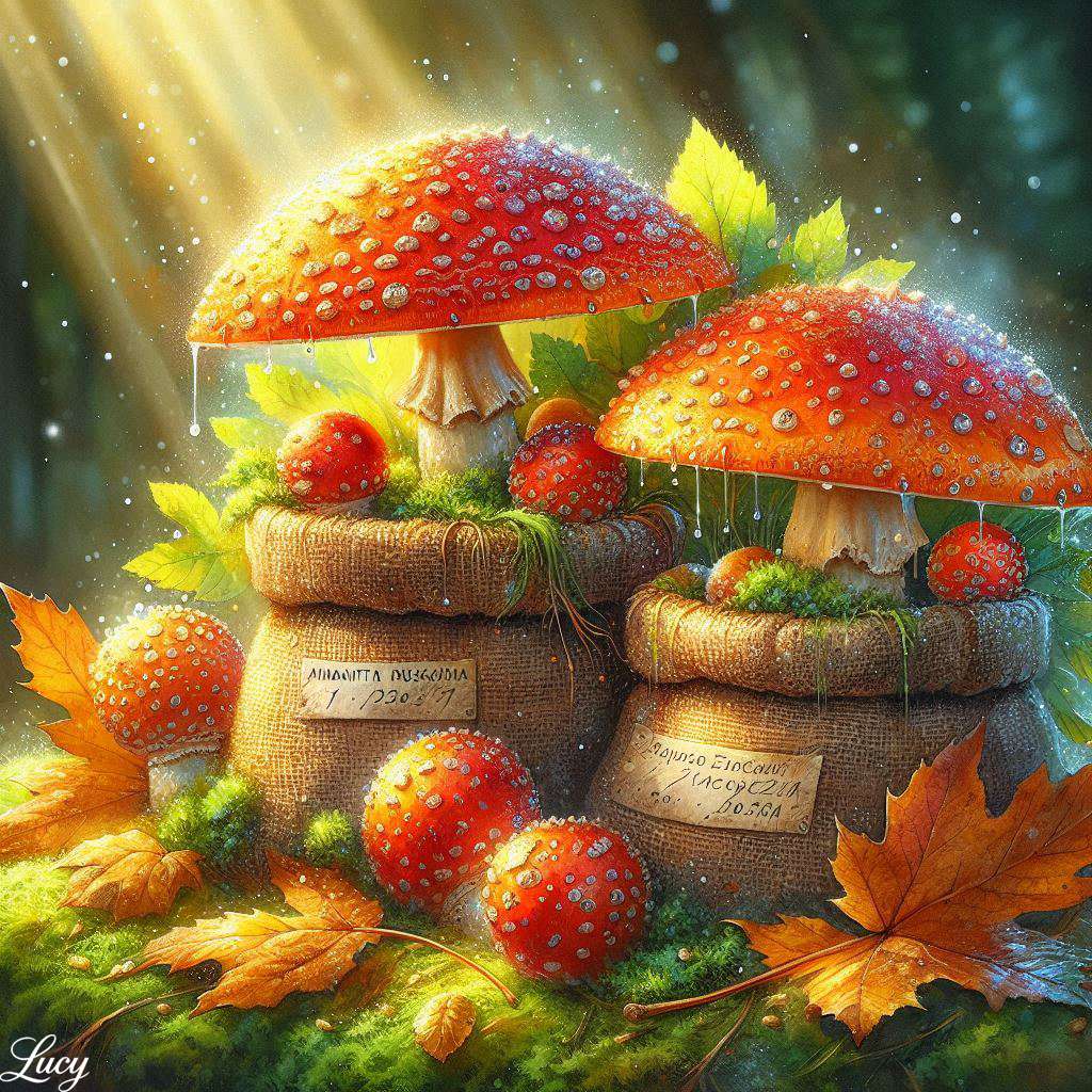 Champignons Amanita muscaria puzzle en ligne