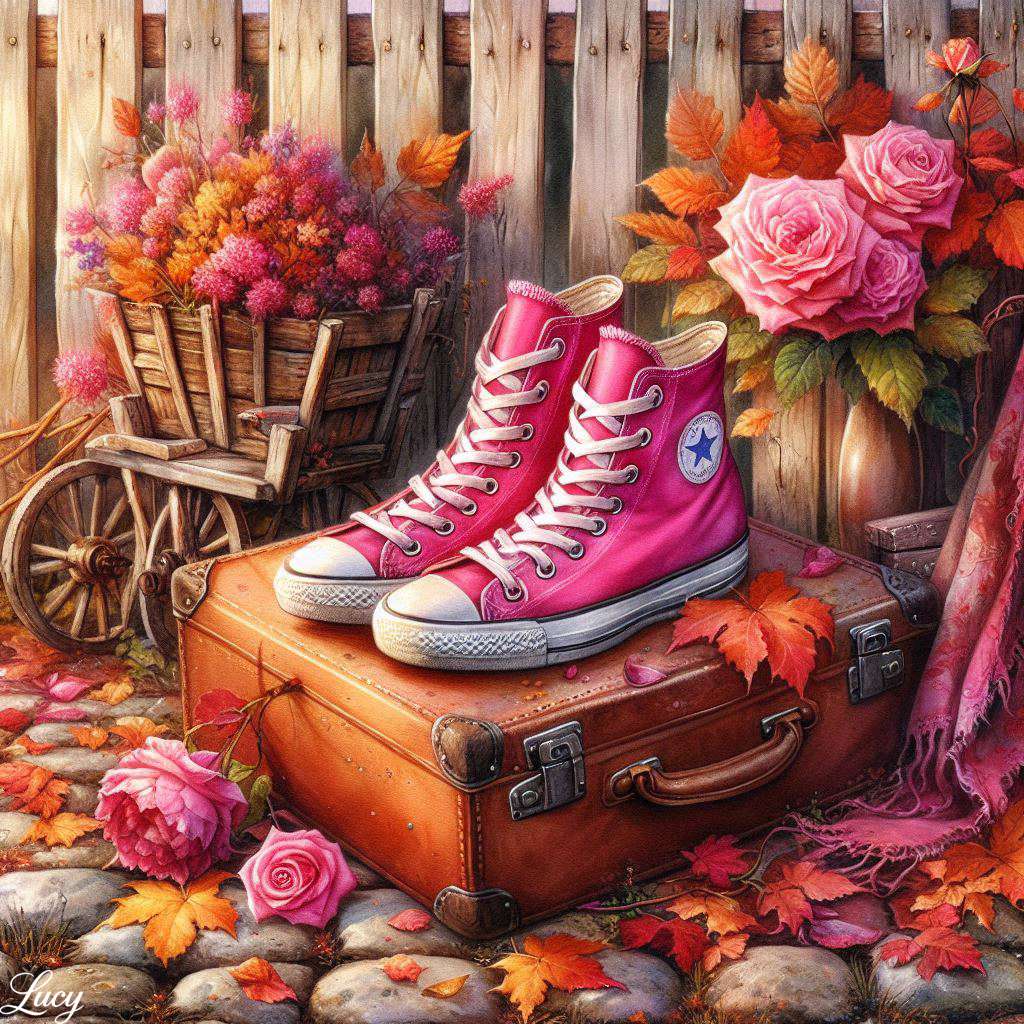 鮮やかなピンクのコンバース オンラインパズル