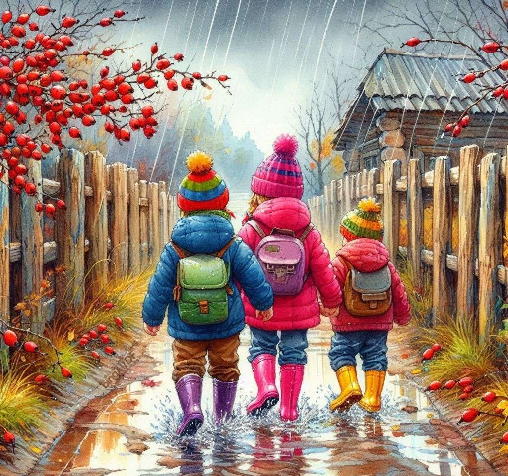 Pod deštěm skládačky online