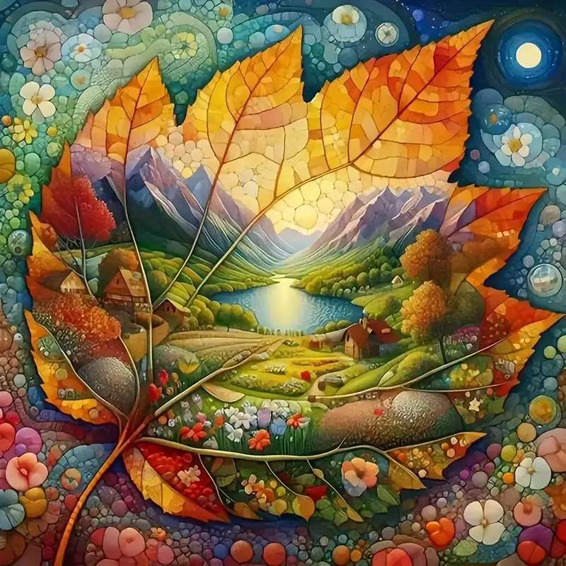 natura în frunza de arțar puzzle online